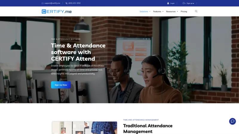 Homepage of CERTIFY Attend