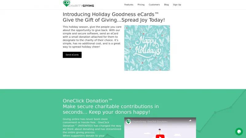 Homepage of CharityGiving