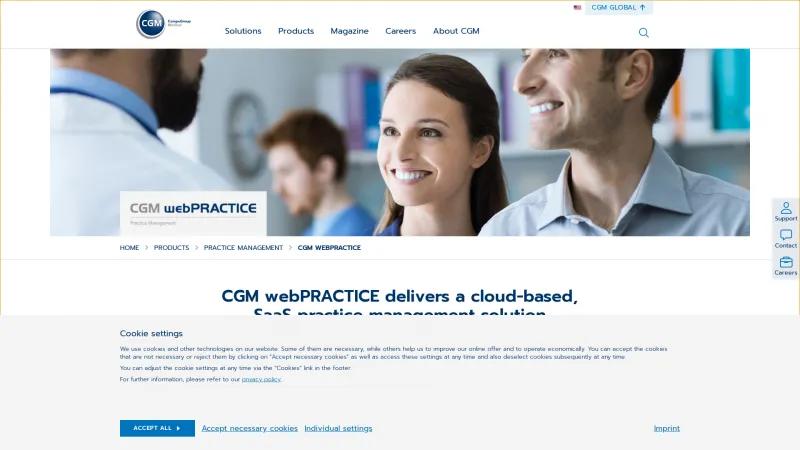 Homepage of CGM webPractice