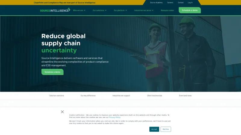 Homepage of ChainPoint