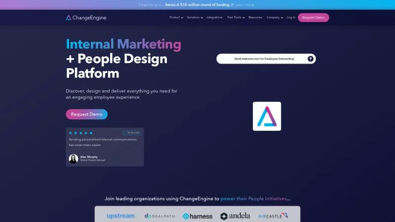 Homepage of ChangeEngine