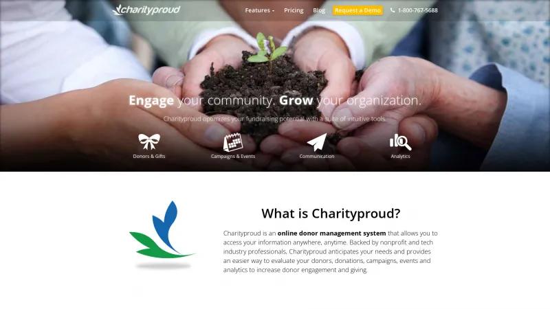 Homepage of Charityproud