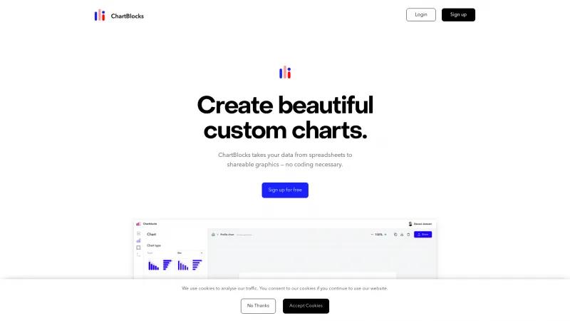 Homepage of ChartBlocks