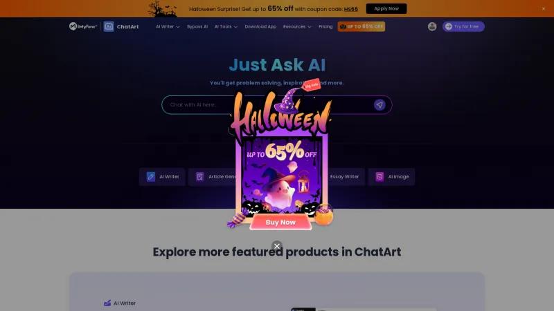 Homepage of ChatArt Pro