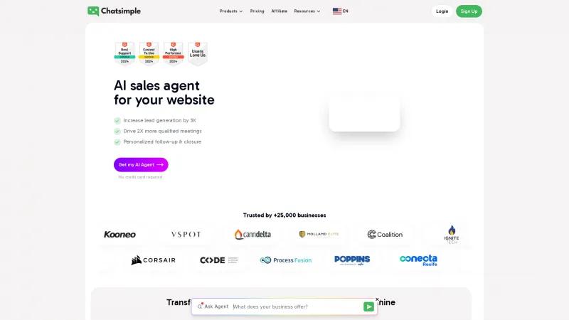 Homepage of Chatsimple