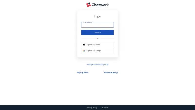 Homepage of Chatwork