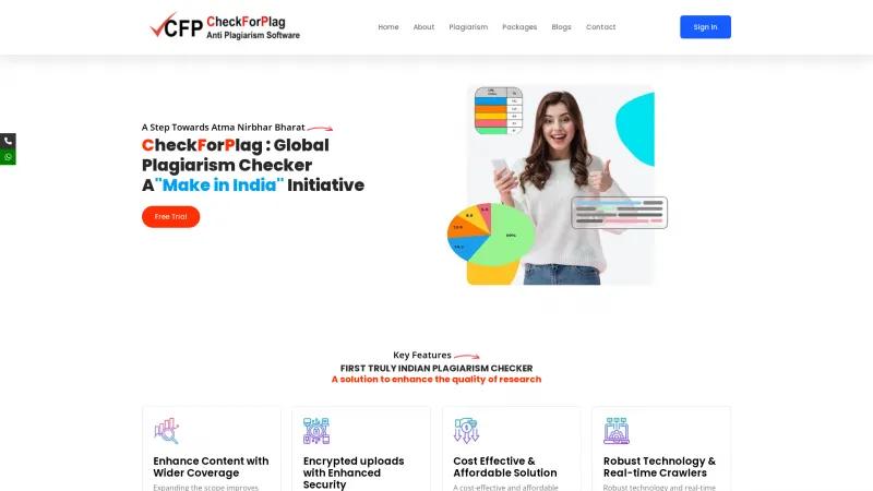 Homepage of CheckForPlag