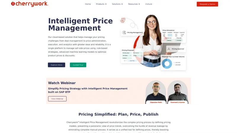 Homepage of Cherrywork Intelligent Price Management