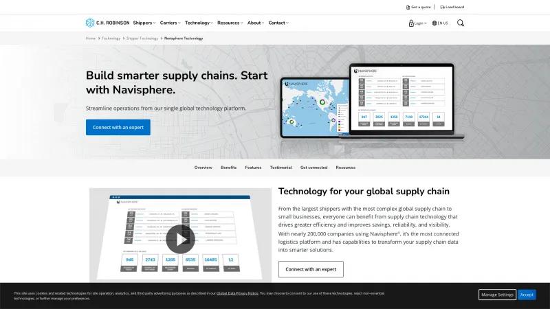 Homepage of Navisphere Vision