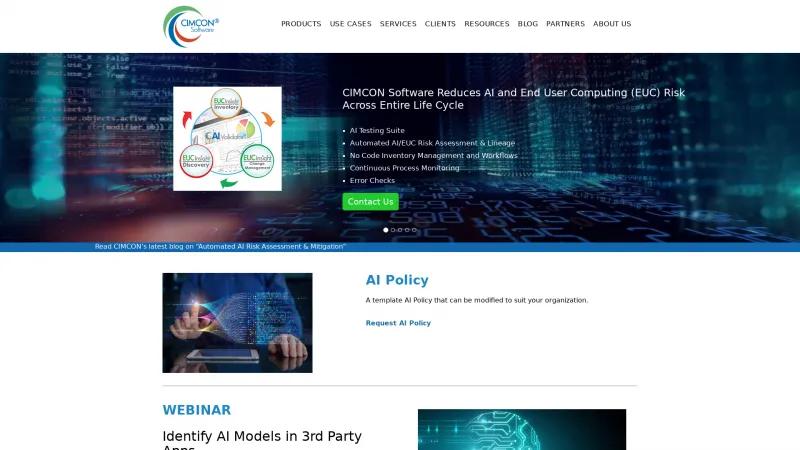 Homepage of CIMCON Software