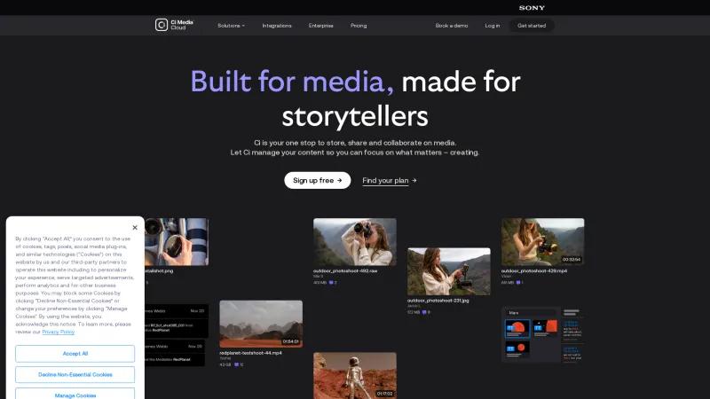 Homepage of Ci Media Cloud