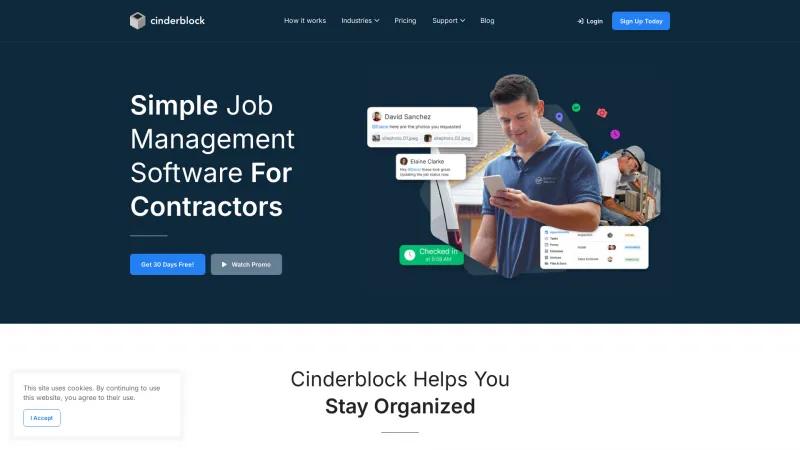 Homepage of Cinderblock