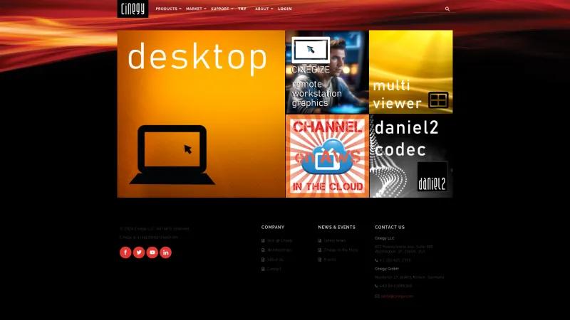 Homepage of Cinegy Workflow