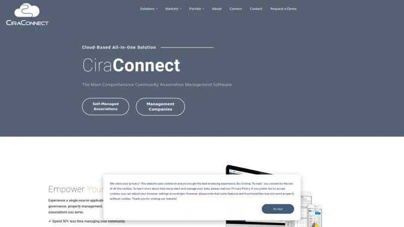 Homepage of CiraConnect