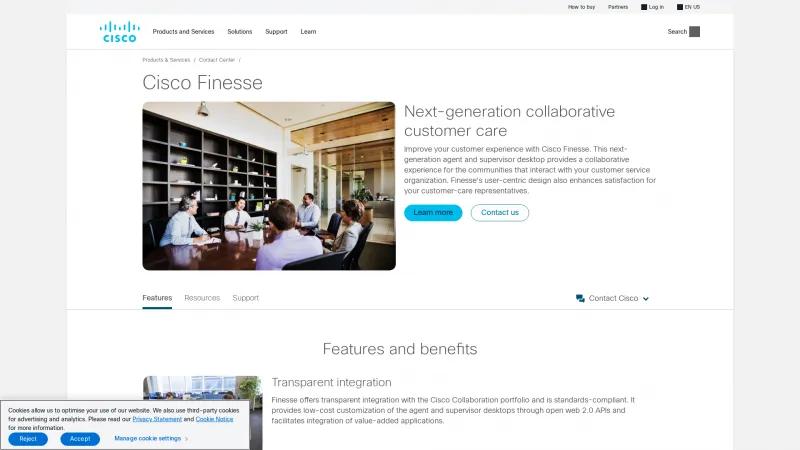 Homepage of Cisco Finesse