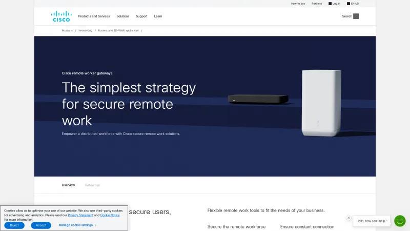 Homepage of Cisco Catalyst Wireless Gateway