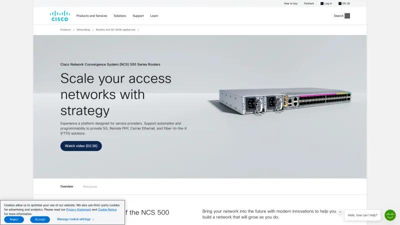 Homepage of Cisco Network Convergence 500