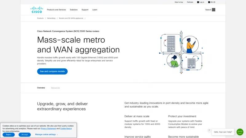 Homepage of Cisco Network Convergence System (NCS) 5500 Series