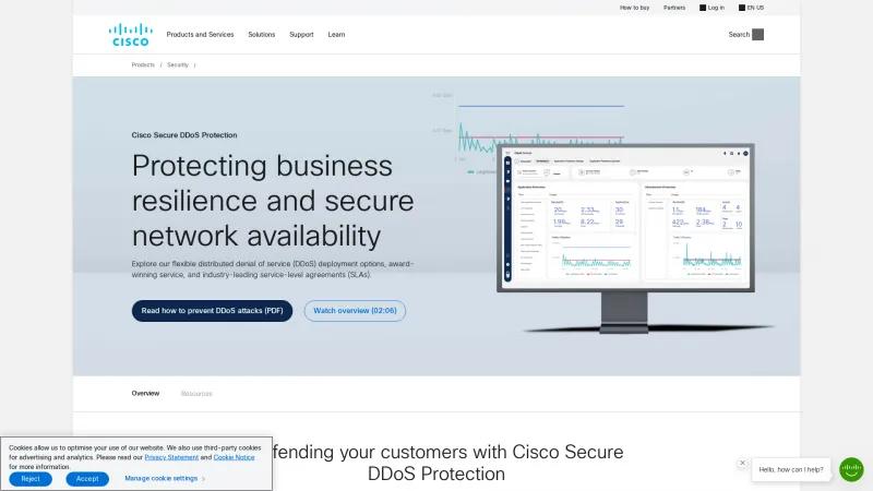 Homepage of Cisco Secure DDoS Protection