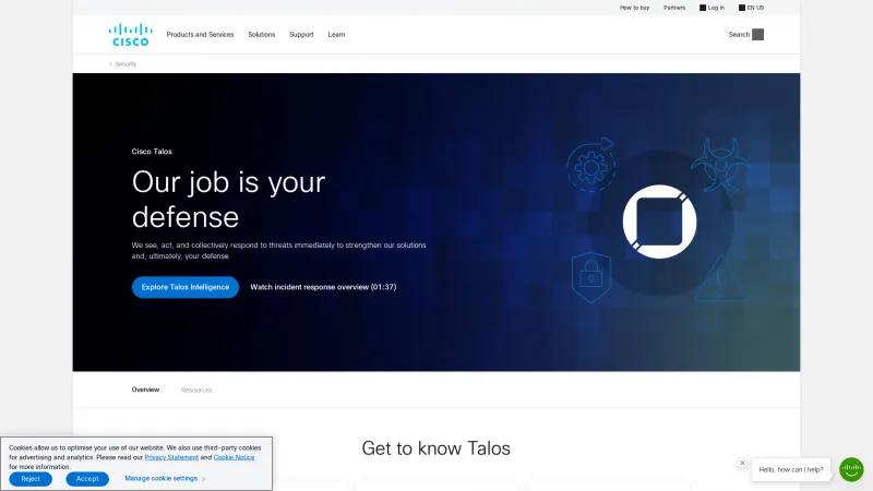 Homepage of Cisco Talos