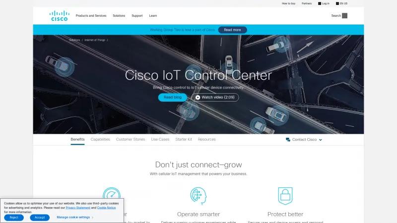 Homepage of Cisco IoT Control Center