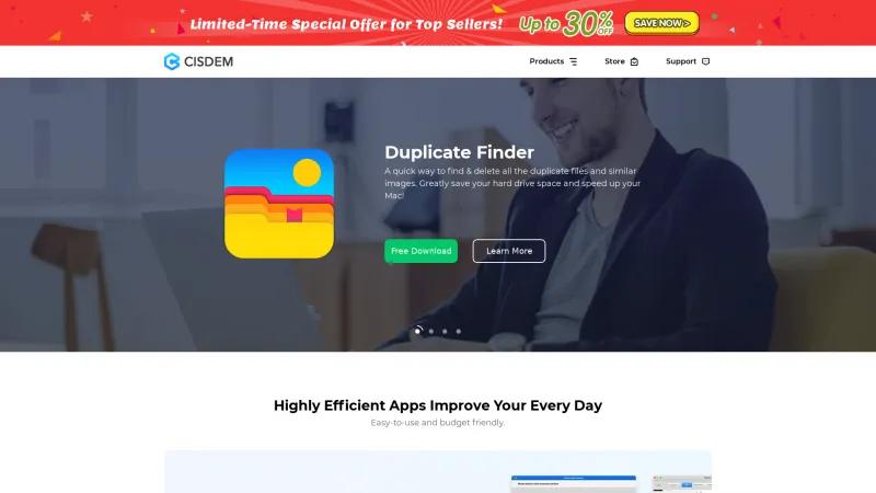 Homepage of Cisdem Duplicate Finder