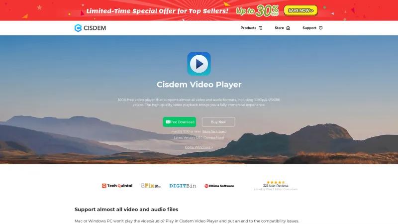 Homepage of Cisdem Video Player