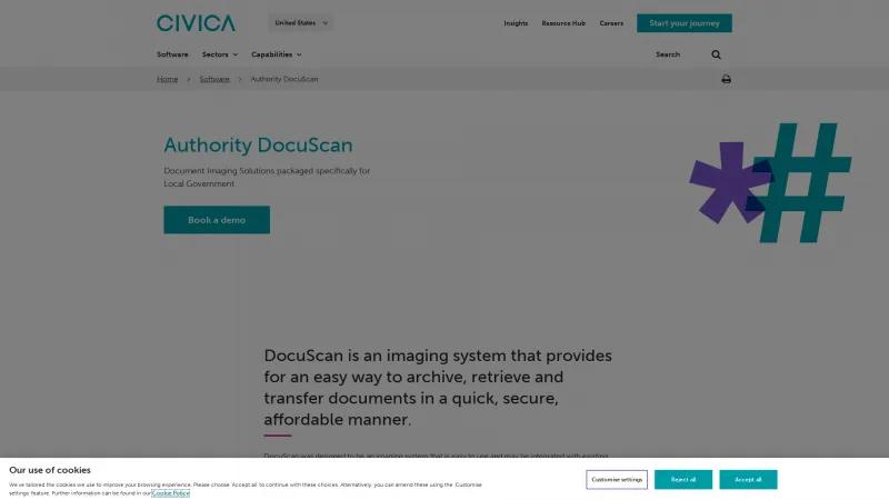 Homepage of Authority DocuScan