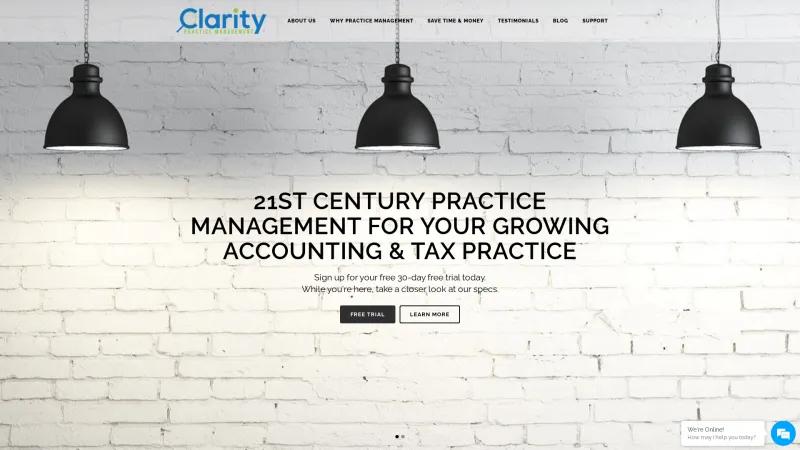 Homepage of Clarity Practice Management