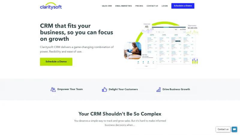 Homepage of Claritysoft