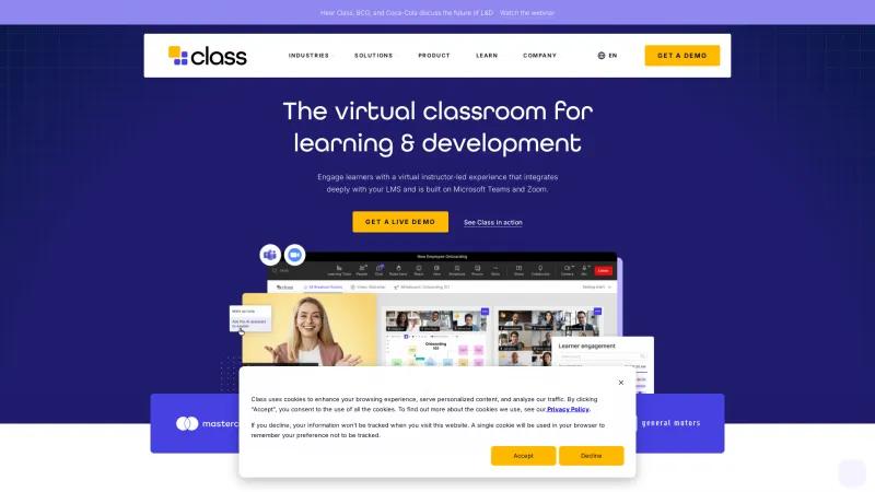 Transform Your Online Education Experience with Class Technologies Inc.'s Innovative Virtual Classroom Platform Homepage of Class