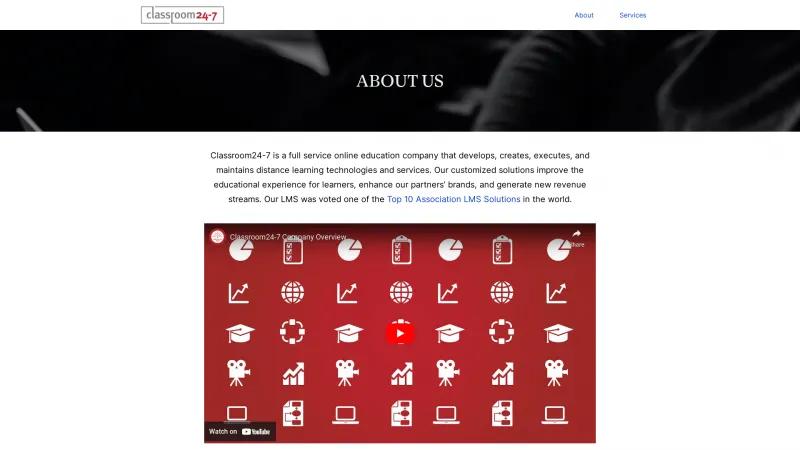 Homepage of Classroom24-7 LMS
