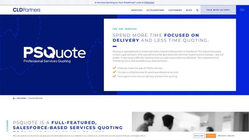 Homepage of PSQuote