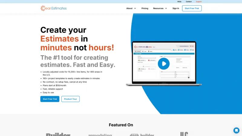 Homepage of Clear Estimates