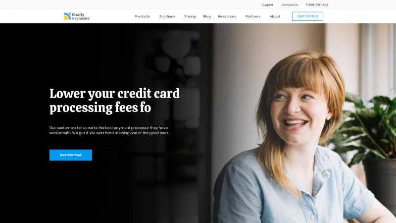 Homepage of Clearly Payments