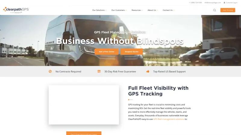 Homepage of ClearPathGPS