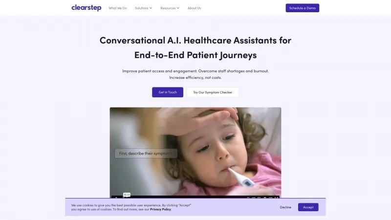 Homepage of Clearstep