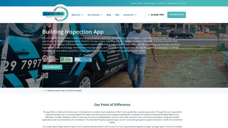 Homepage of Clear View Property Inspections