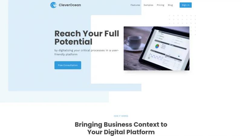 Homepage of CleverOcean