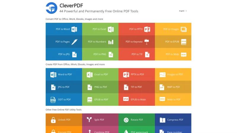 Homepage of CleverPDF