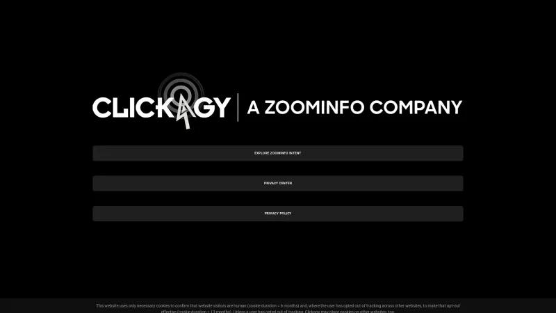 Homepage of Clickagy