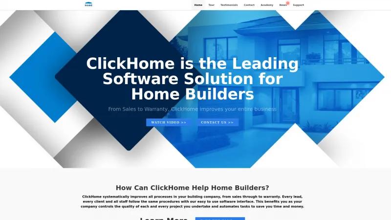 Homepage of ClickHome