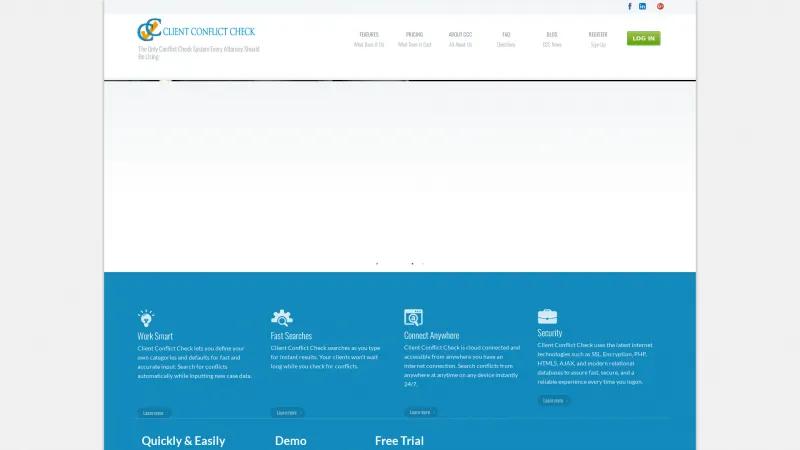 Homepage of Client Conflict Check