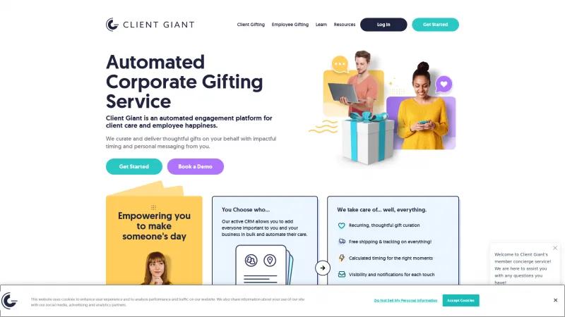 Homepage of Client Giant