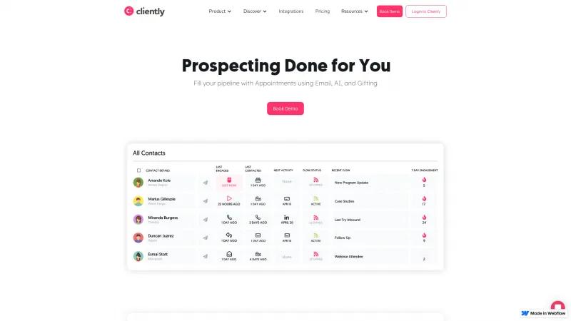 Homepage of Cliently