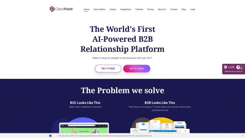 Homepage of ClientPoint