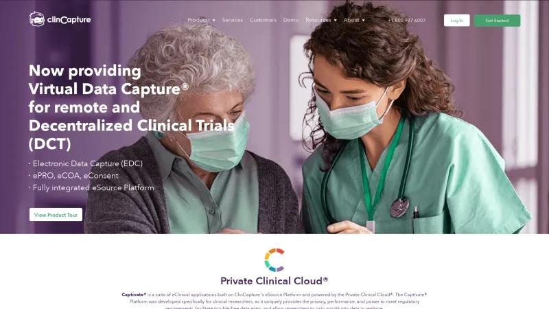 Homepage of ClinCapture