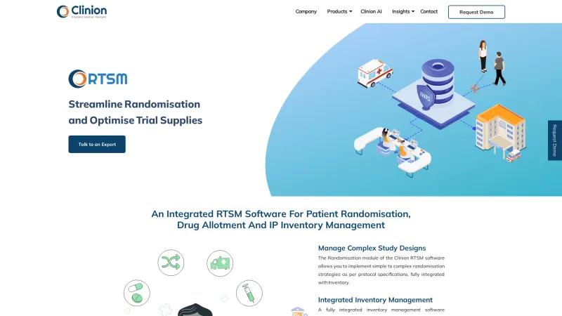 Homepage of Clinion RTSM