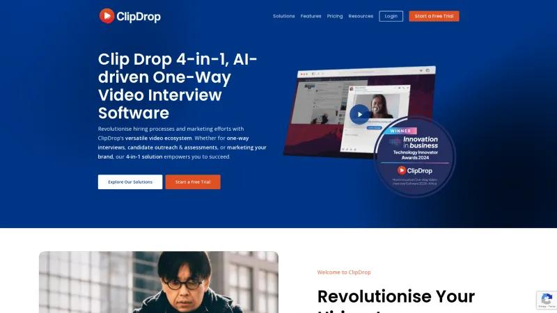 Homepage of ClipDrop.io