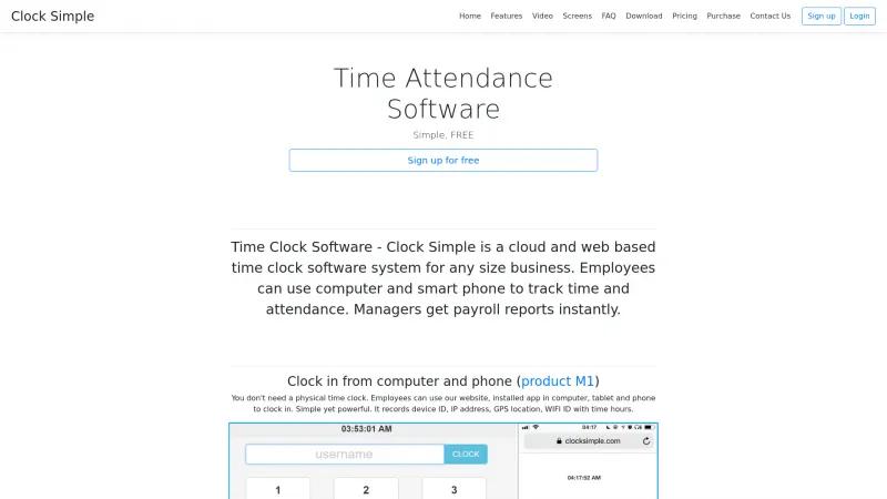 Homepage of Clock Simple